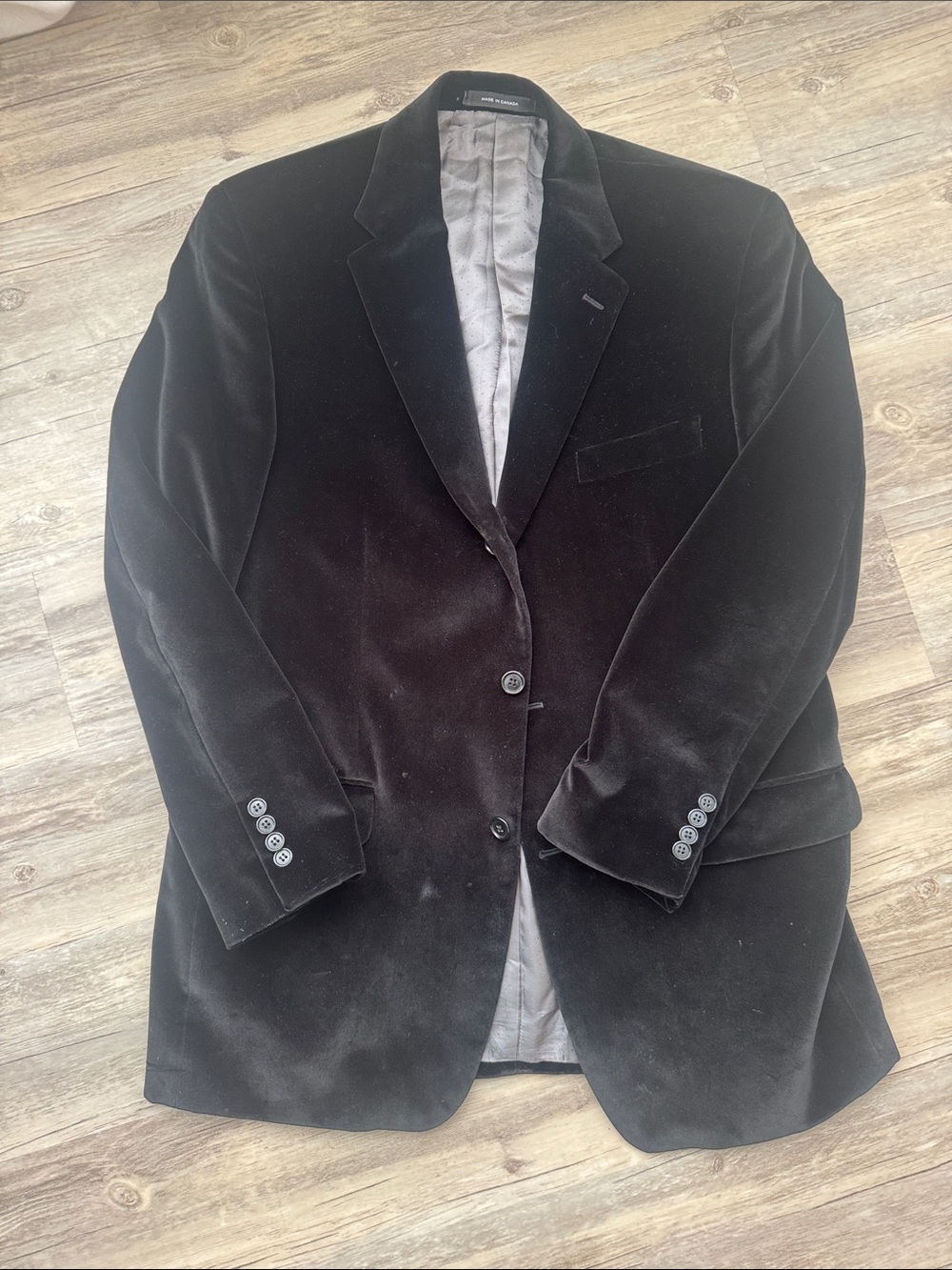 Calvin Klein Black Velvet Sport Coat - Two-Button Tailored Blazer